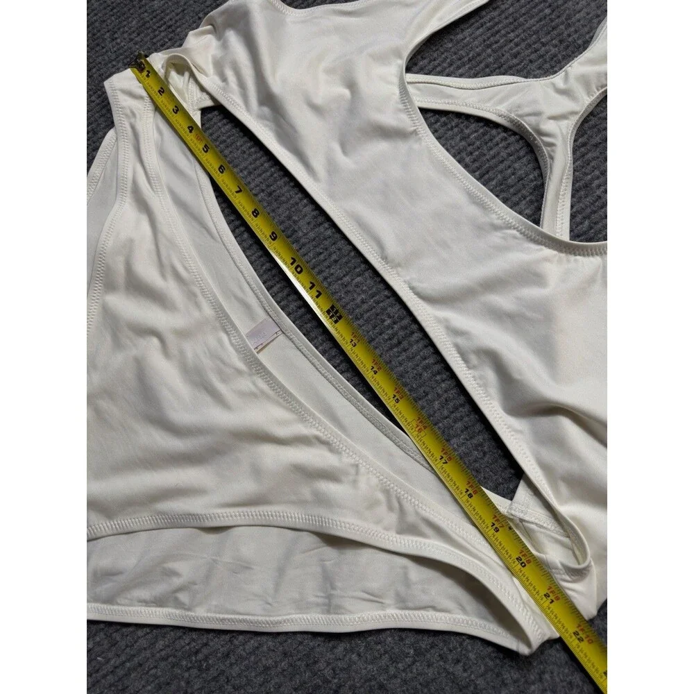 Skims Swims Women Size 4X Cut Out Monokini One Piece Swimsuit White SW-MKN-0012